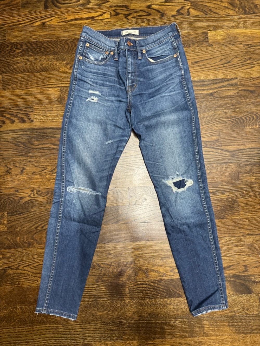 Madewell High-Rise Skinny Jeans in Blue, Size: 27